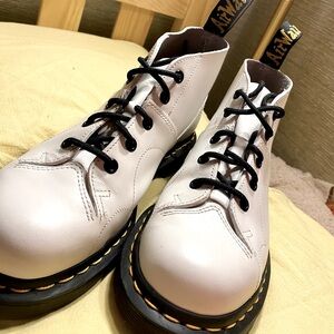 White Dr. Martens mid height boot